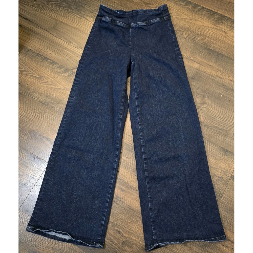 Frame JetSet Slim Palazzo Jeans Sz 1 (26) Dark Wash Pull-On Stretch Wide Leg